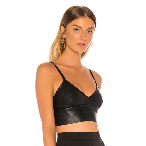 Commando Faux Leather Longline Bralette - Size Medium - Picture 3 of 5